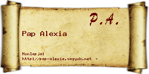 Pap Alexia névjegykártya
